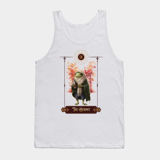 "The Hermit" Frog Tarot Card Tank Top by TheCloakedOak